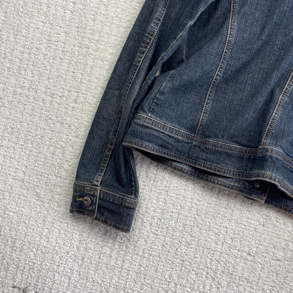 VTG Tommy Hilfiger Womens Sz XL Dark Wash Jean Jacket Button Up Canada Made - Picture 10 of 13